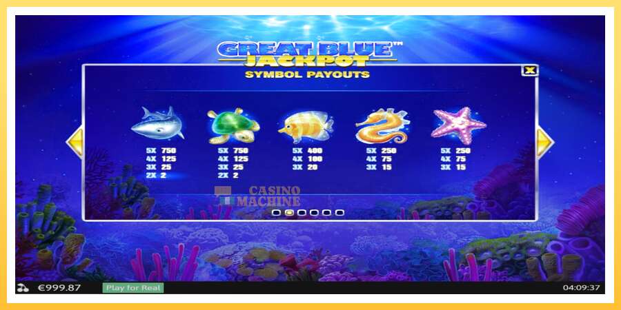 Great Blue Jackpot: ပိုက်ဆံအတွက်ကစား, ပုံ 5