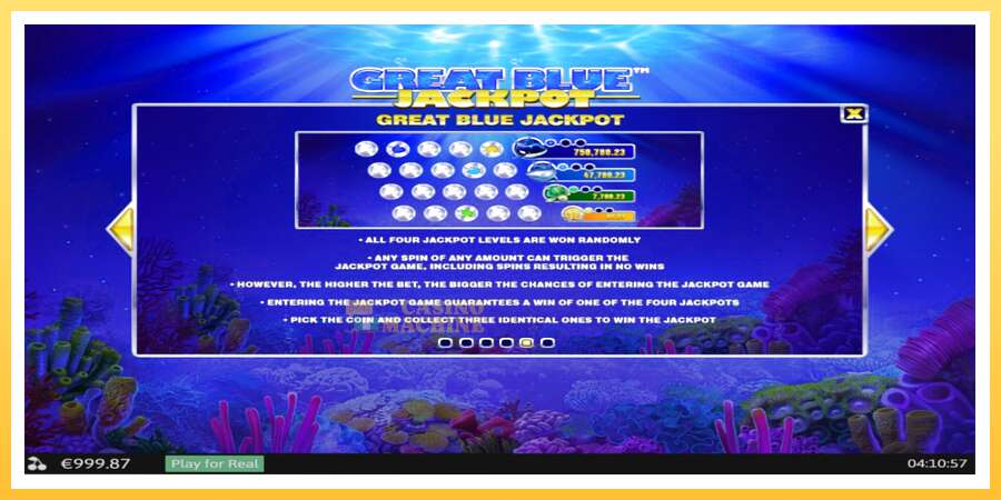 Great Blue Jackpot: ပိုက်ဆံအတွက်ကစား, ပုံ 7